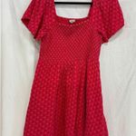 Madewell  Eyelet Lucie Flutter Sleeves Smocked Mini Dress Americana Red Womens XL Photo 3