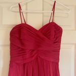 David's Bridal David’s Bridal 10 style F14847 bright pink crinkle chiffon midi dress Photo 6