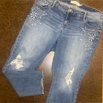 Torrid  Distressed Stretch Jeans with Floral Appliqué & Raw Hem Photo 2