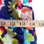 High Waisted Navy Blue Floral Flower Print Retro Bottoms Medium Photo 3