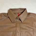Spanx Long Sleeve Faux Leather Shirt Size Medium NEW Shacket Minimalist Classic Photo 4