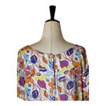 Cynthia Rowley  Shirt Women 2X White Floral High Low Hem Button Back‎ Top Boho Photo 5