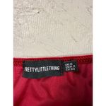 Pretty Little Thing PRETTY LITTLE‎ THING Red Velvet Strapless Tube Dress High Slit Mini Size 2 Photo 4