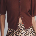 Anthropologie  Maeve Puff Sleeve 100% Cashmere Cardi Sweater blue medium or small Photo 0