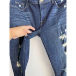 J Brand Cropped Jeans Women's 31 Blue Demen Trou Mid Rise Dark Wash Distressed Photo 3