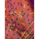 Green Sewn Patchwork Scarf Handmade from Vintage Silk Saris 70" X 24" Photo 6