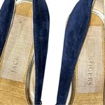 Jack Rogers Blue Suede Palmer Jute Wrapped Wedge Espadrille Peeptoe Shoes 9.5 Photo 8