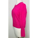 CeCe  Hot Pink Pullover Sweater Long Balloon Puff Sleeve Crew Neck Sz S Photo 3