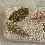 America & Beyond Cream, Tan, Green & Pink Iridescent Sequin Wristlet/Clutch NWT Photo 2