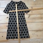 Ann Taylor  EUC Women's Black Floral Cotton Mock Neck Sweater Dress XS Petite Photo 4