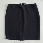 Material Girl Black Mini Pencil Skirt Zip Down Back Sz Medium Photo 0