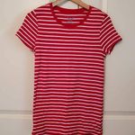 Faded Glory  Red & White Striped Short Sleeve Shirt Photo 0