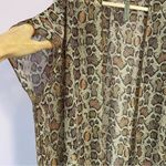 Honeyme  Curvy Snake Print Chiffon Cardigan Wrap Longline Open Front Size Large Photo 1