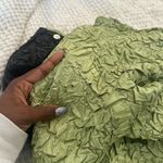 Green and black scrunchy vintage 90’s button down top Size M Photo 5