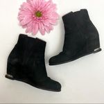 Stuart Weitzman  Leather Suede Wedge Ankle Boots: Black Photo 3