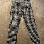 American Eagle  Pants Womens 4 XLong Plaid Black Tan High Rise Straight Leg Grung Photo 1