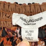 Beach Lunch Lounge Smocked Midi Dress Animal Print Long Sleeve Casual XL Brown Photo 5