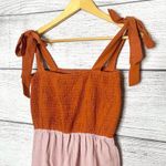 SheIn Burnt Orange Pink & White Colorblock Tiered Dress 
Size Small Photo 1