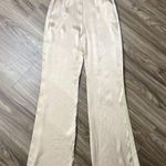 NBD Size XS Harmony Pant Satin Champagne Tuxedo Stripe Straight Leg High Rise Photo 5