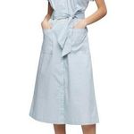 Calvin Klein XL BLUE Button Shirt Dress
TIE Collared Signature Big Pocket NWT Photo 0