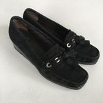 Stuart Weitzman  Suede‎ Tassel Loafer Womens Sz 7.5M Shoes Perforated Wedg… Photo 0