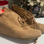 Tan Wedge Ankle Boots Size 8 Photo 0