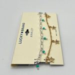 Lucky Brand 2-Pc Bead & Pave Star Charm Anklets in Two-Tone MSRP $29 NWT Photo 2