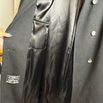 Vtg ALORNA 100% Wool Long Fur Collar Jacket Overcoat Black Size L Photo 13