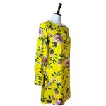 Loft  Dress Long Sleeve Shift Tunic Boatneck Yellow Pink Floral Women’s Size 2 Photo 3