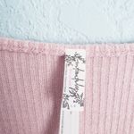 Free People Cozy Up With Me Pink Ribbed Long Sleeve Bodysuit Photo 4