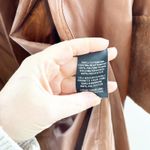 House of Harlow 1960 Faux Leather Trench Coat with Faux Fur Trim Brown Small Photo 4