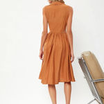 SheIn Rust Cutout Waist Button Sundress Photo 1