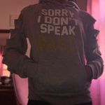 Grey Cut Out Sleeve Hoodie Gray Size M Photo 3