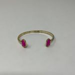 Kendra Scott Elton Open Cuff 14k Yellow Gold Plated Hot Pink Pinch Bracelet Photo 0