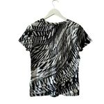 DKNY  Print Knot Cutout T-Shirt in Black White Combo Soft Short Sleeves SZ M #189 Photo 5