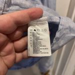 H&M  Blue Striped Linen Rayon Button Up Top Blouse Women’s‎ Sz 10 Beachy Summer Photo 6