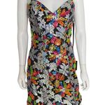 Mac Duggal Sequined Floral Detail Mini Dress 26867 Black Multi Women’s Sz 6 Photo 3