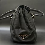 Prada Vintage Tessuto Black Nylon & Leather Push Lock Closure Shoulder Bag Photo 2