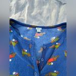 Aerie Waffle Knit Blue Dog Printed Pajama Top, Size M Photo 3