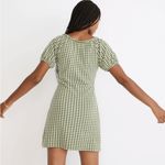 Madewell Jacquard Puff-Sleeve Mini Dress in Gingham Check size small Photo 1