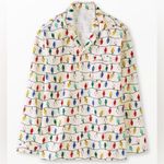 Hanna Andersson Adult Unisex Flannel Pajama Top Holiday Bright Bulb Medium Photo 0