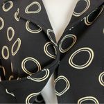 Betsey Johnson  Cropped Blouse Black Circle Pattern‎ Tie Front Rayon Size Medium Photo 9