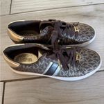 Michael Kors Brown and Gold Monogram Sneakers Photo 4