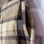 Free People  Shorts Women’s 8 Brown Tan Isla Plaid Button Waist 100% Cotton Photo 4