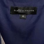 Slate + Willow Blue Printed Crepe Watercolor Short Sleeve Mini Dress 0 Blue Grey Photo 8