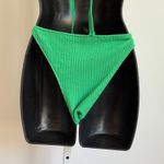 Aerie  sz L top M bottom Green Ribbed Drawstring Bikini Set Adjustable‎ Tie Swim Photo 8