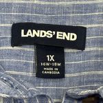Lands' End  Womens 100% Linen Blue Striped Size 1X Minimalist Coastal Beachy Photo 2