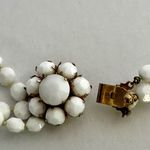 Vogue vintage white beaded triple strand choker necklace White Photo 6