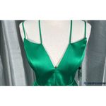 Jovani NWT Sz.0 Satin Emerald Green Fit & Flare Cocktail Party Formal Dress Photo 6