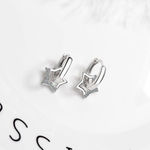 Boutique NEW Women'sā 2 Piece Platinum Plated S925 Starry Diamond Simulant Hoop Earrings Photo 8